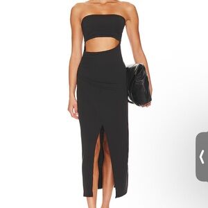 Chic Black Strapless Cutout Dress